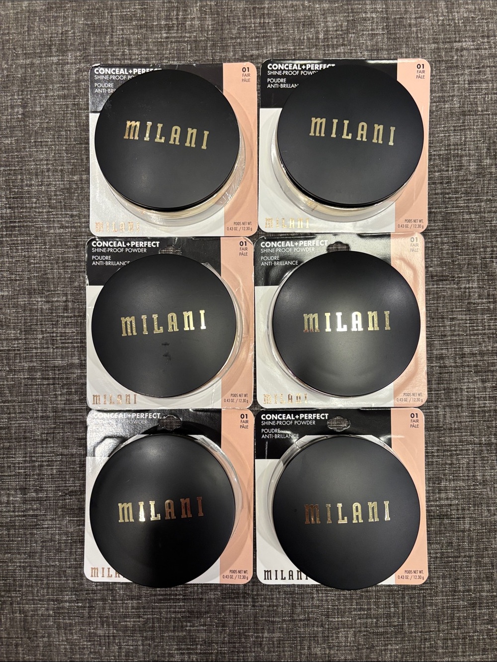 Milani Conceal + Perfect Setting Powder - Black & Gold Packaging (all 6)